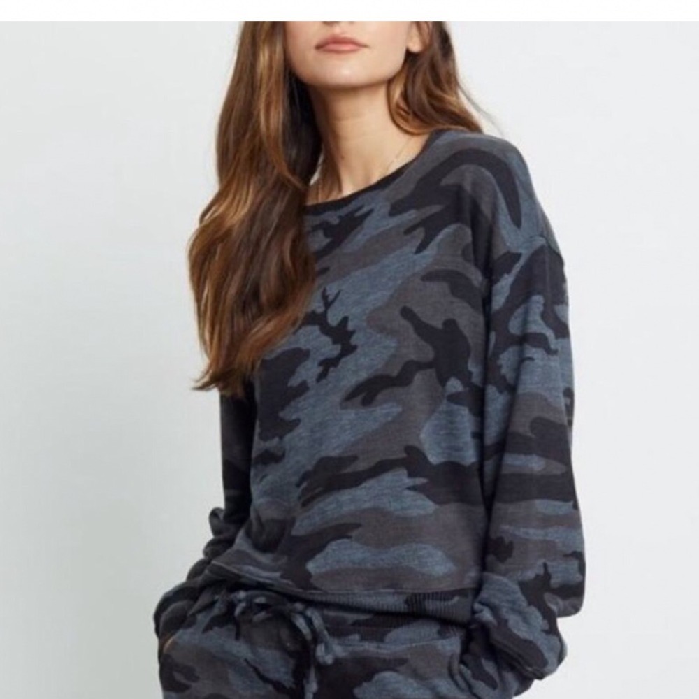 Rails Ramona‎ Iron Camo Sweatshirt Dark Charcoal Camouflage Pullover XS